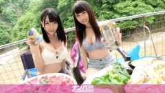 ONECOIN-MEGGHIT791 マジ軟派、初撮。 1509 大雨で濁流の流れるキャンプ場に佇む女子2人組をナンパ！宿に連れ込み水着姿でじゃれ合えば…？ムチムチ巨乳とスレンダー美乳の共演！互いの姿に恥じらいながらも快感の4Pセックス！